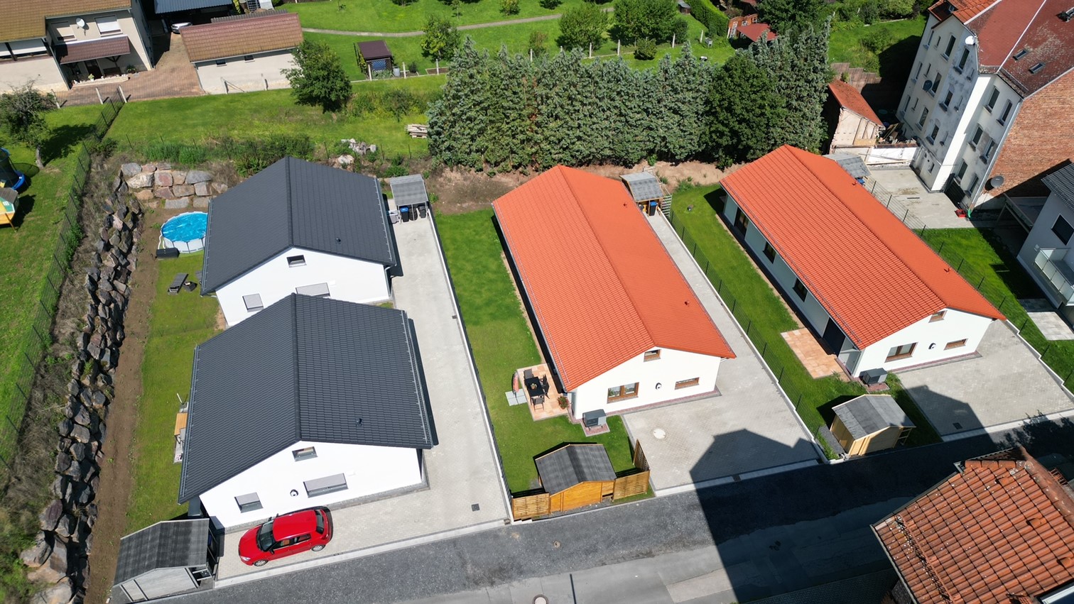 Luftbild des Quartiers Palastäcker